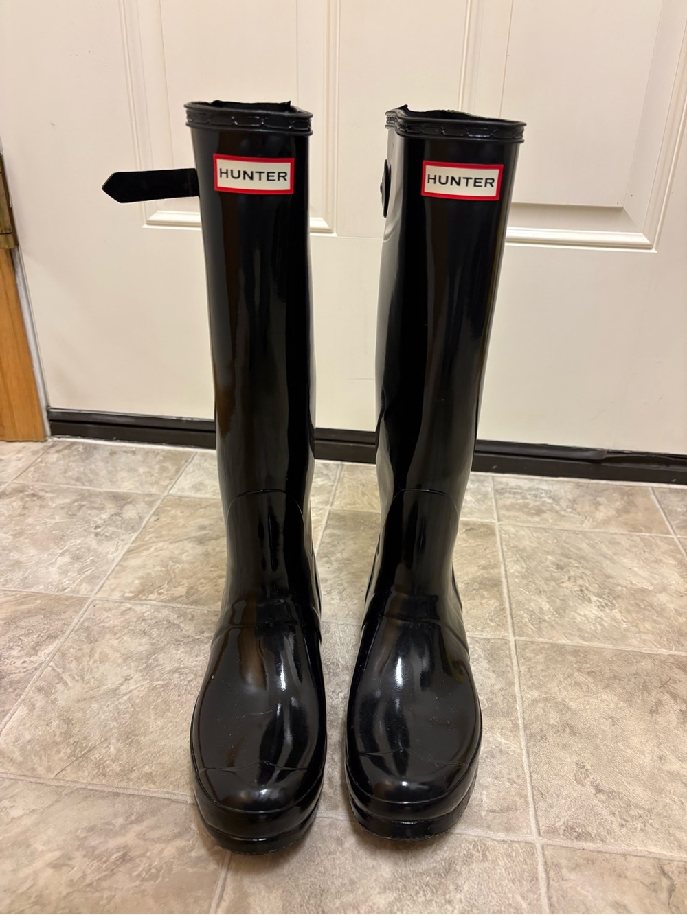 Hunter Women’s Tall Gloss Rain Boots - Black